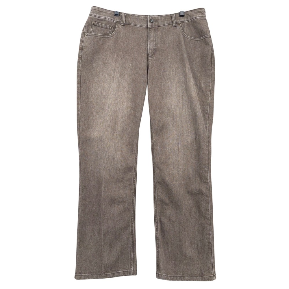 Christopher‎ & Banks Straight Leg Jeans Womens 14P Cotton Blend Brown